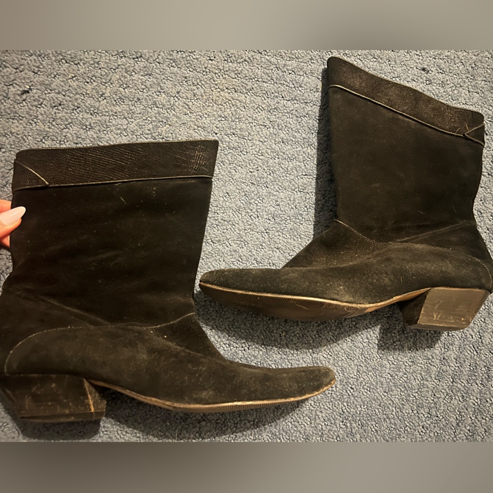 Vintage suede black Bloomingdale’s booties